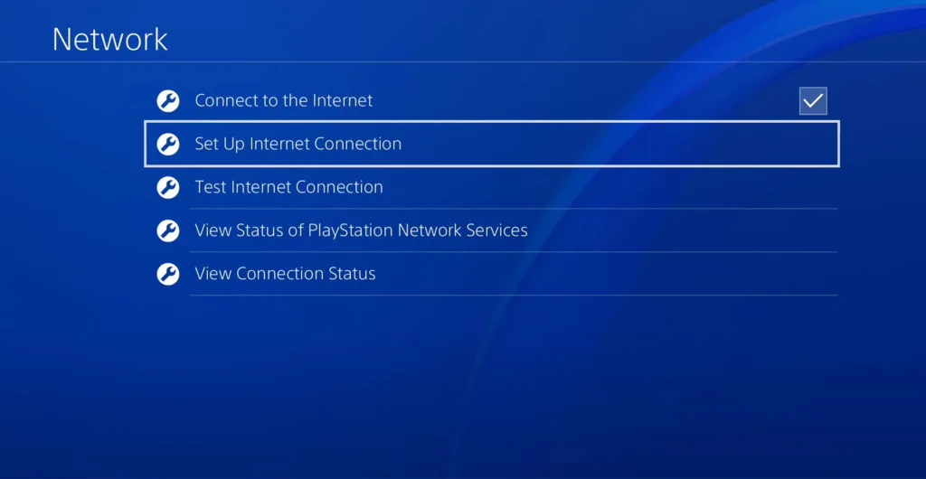 PS4 Set Up Internet Connection